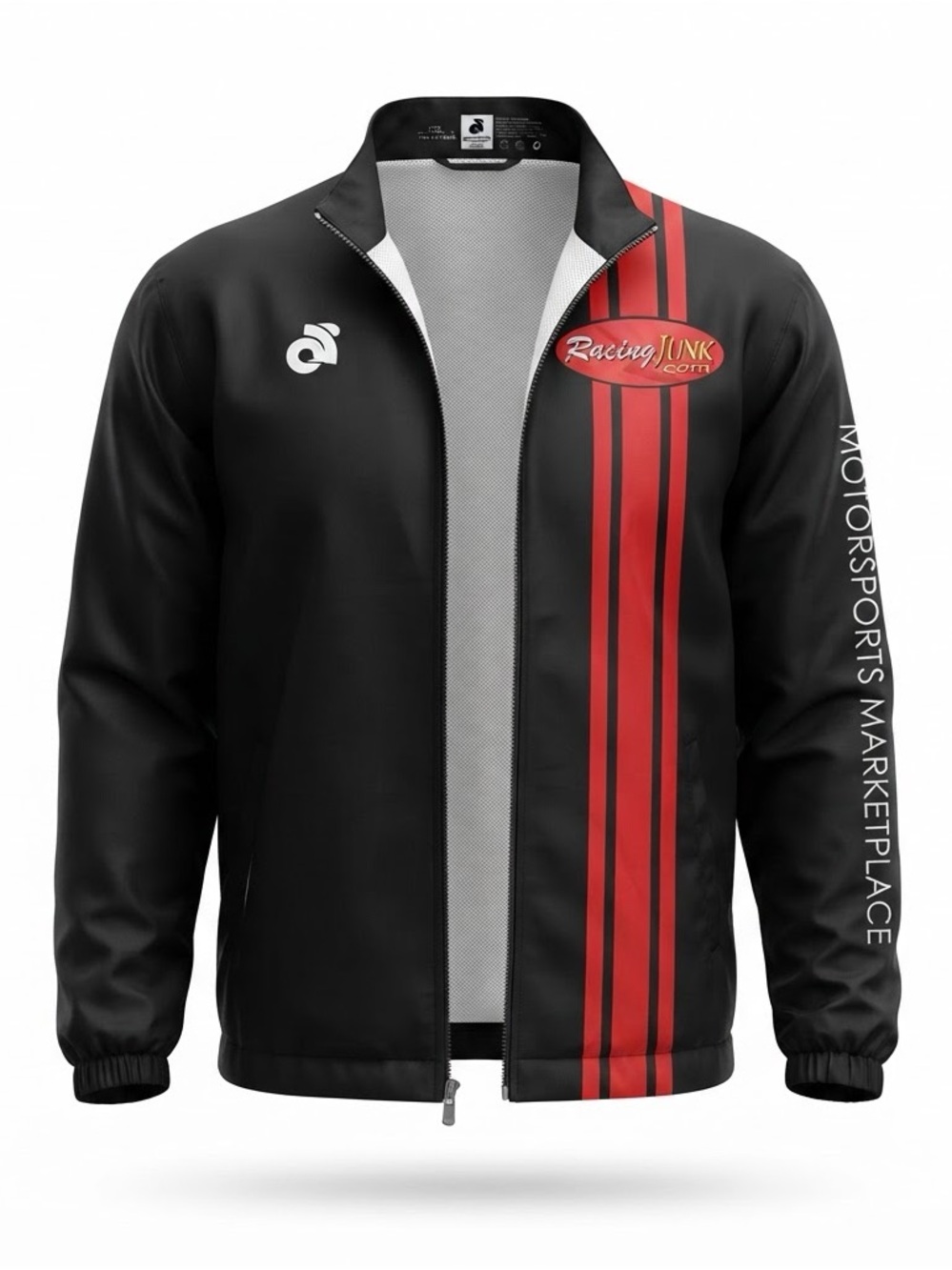 Black Jacket with Red Racing Stripes